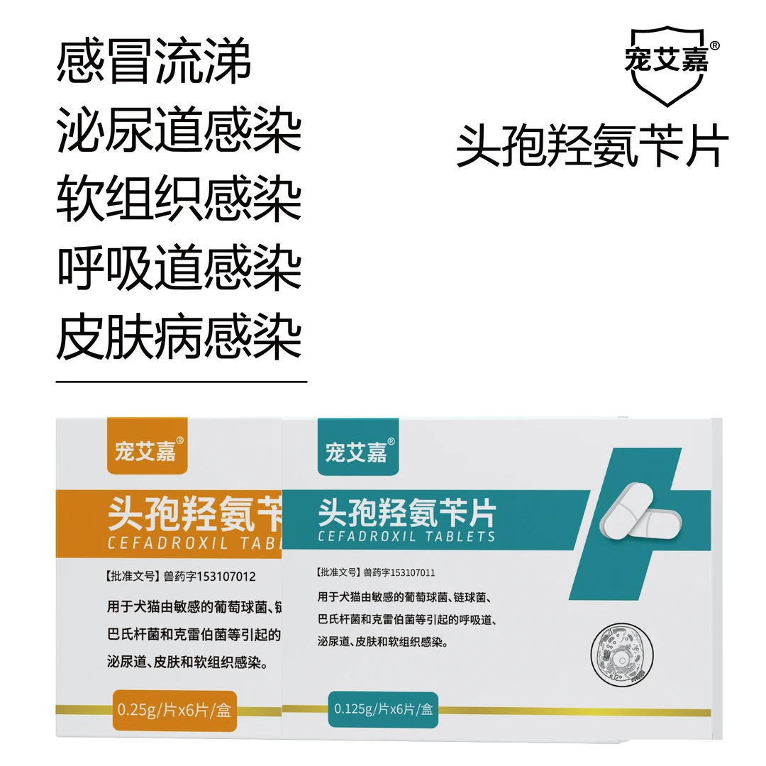 宠艾嘉宠物消炎感冒药狗猫皮肤病泌尿道发炎感染通用0.125g/0.25g