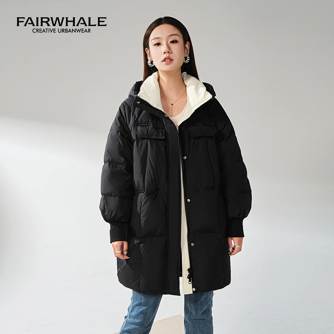 【慧姐专属】马克华菲女装90%鸭绒时尚中长款羽绒服F34014AS001