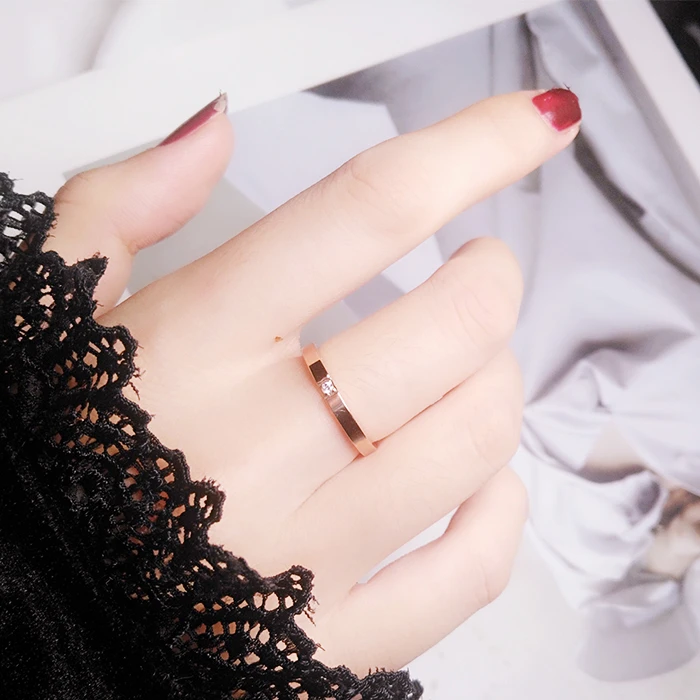 钛钢戒指 小众设计高级感轻奢戒指女韩版简约百搭气质不掉色指环