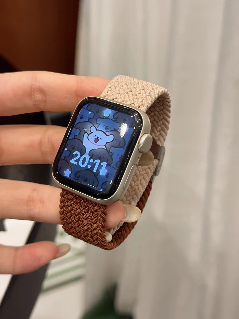 新圣诞小鹿编制适用applewatchS8/7/SE2苹果手表带iwatchs9ultra2
