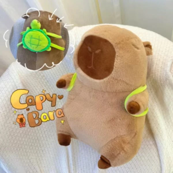 卡皮巴拉公仔毛绒玩具水豚玩偶，可爱卡皮巴拉 乌龟2