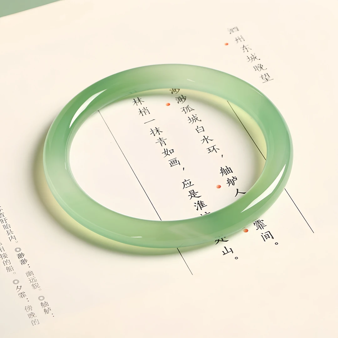 【正品】天青冻玉髓手镯纯天然玉石玉手镯美人镯玛瑙手镯叮当镯玉镯