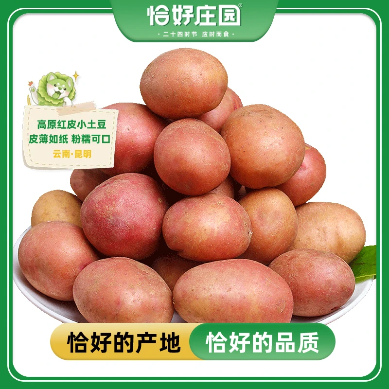 【恰好庄园】云南红皮小土豆3斤装新鲜现挖马铃薯香薯营养饱满皮薄