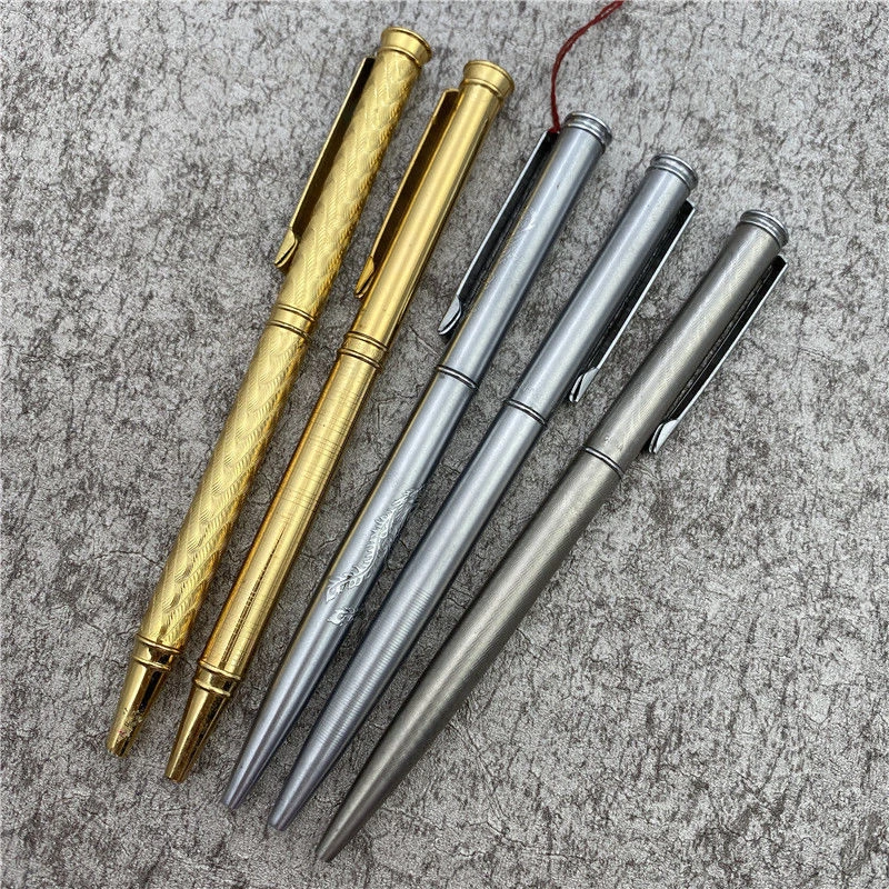 包邮库存老笔上海丰华410全钢旋转圆珠笔龙凤浮雕金刻笔杆送芯