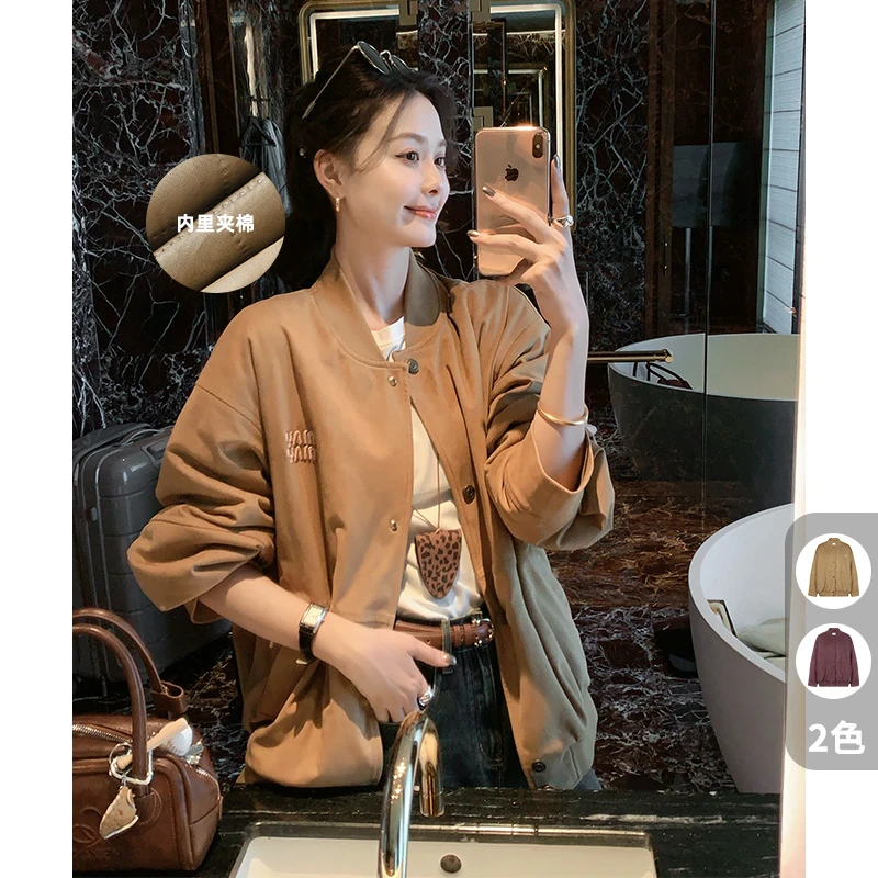 美洋MEIYANG 淘金外套 |刺绣字母棒球服保暖夹克上衣