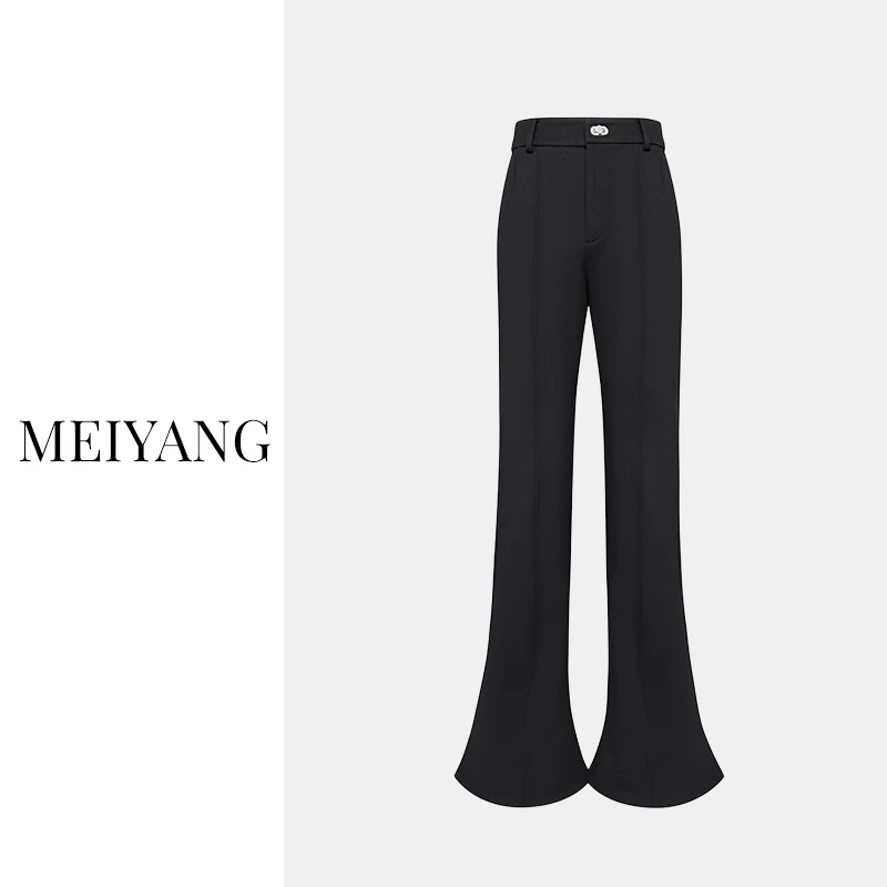 M【现货】美洋MEIYANG 美人鱼长腿裤 弹力罗马布黑裤喇叭马蹄长裤