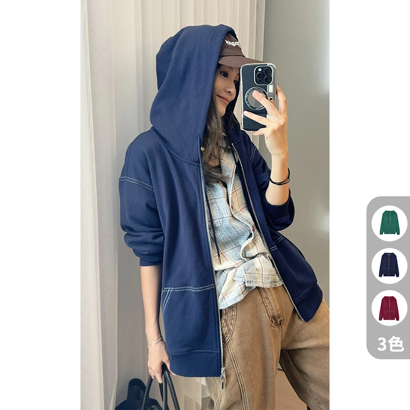 A美洋MEIYANG 木偶线套装 定制精梳棉|双拉链明线连帽卫衣休闲裤