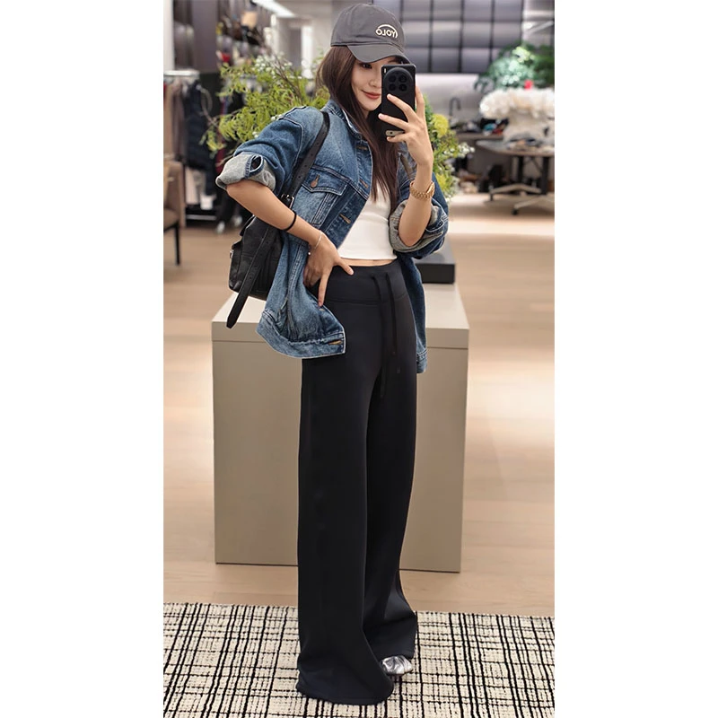 美洋MEIYANG【60系列】乐蒙阔腿裤 三明治空气层_加绒保暖阔腿裤