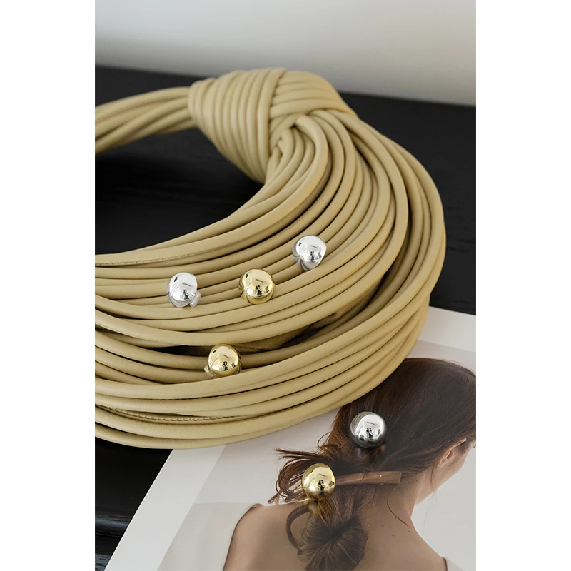 铜合金硅胶耳饰 【清仓】金球银球耳环 复古港风半球耳针耳夹