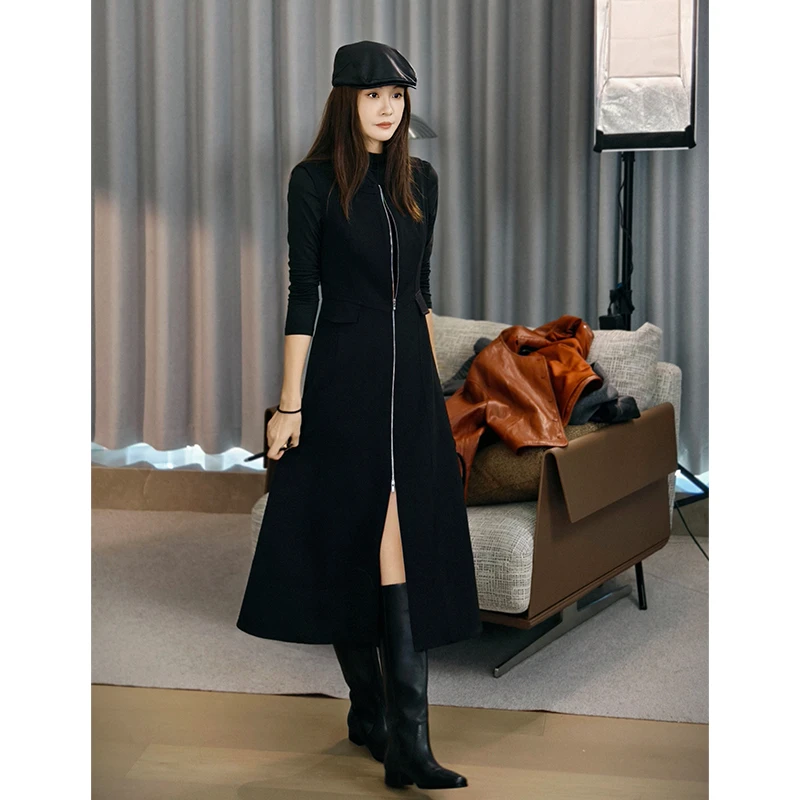 美洋MEIYANG 主线连衣裙 特种中空纱_重工立裁圆领无袖背心风衣裙