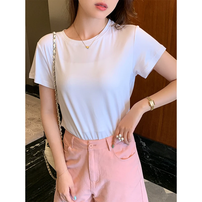 美洋MEIYANG情侣春日休闲风面膜短袖T恤宽松不规则休闲薄款白色夏
