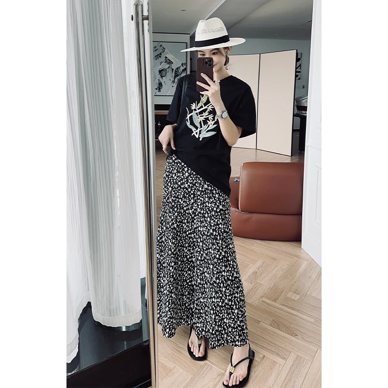 【现货】美洋MEIYANG 繁花半身裙 法式优雅碎花高腰中长显瘦半身裙