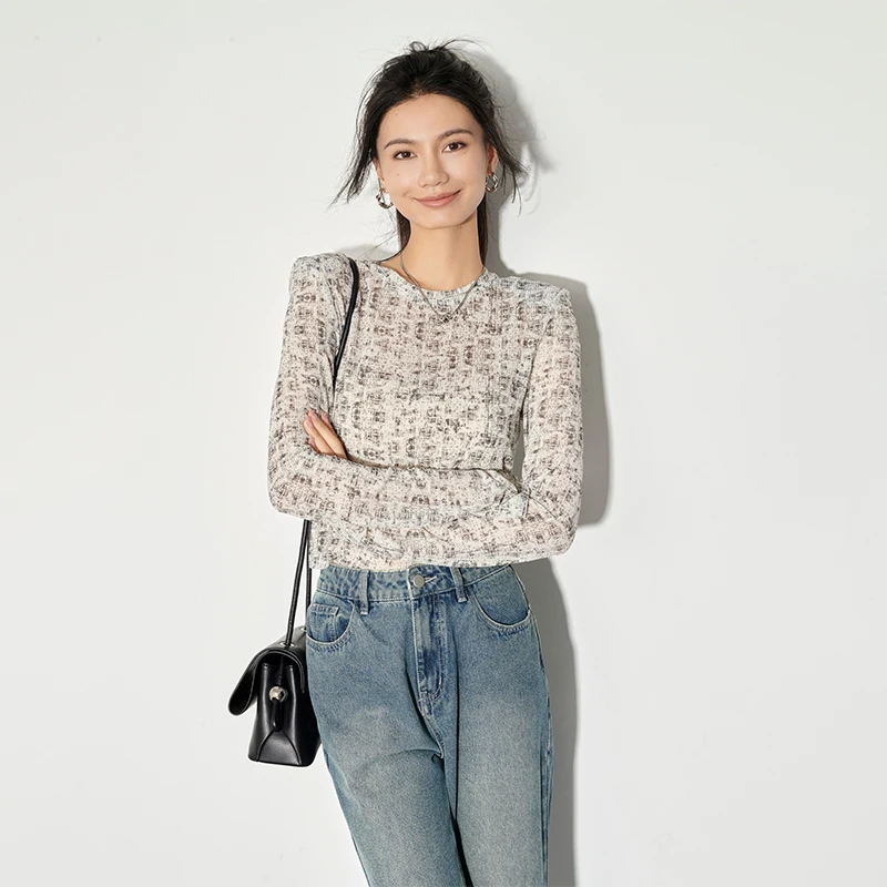 【现货】MEIYANG 美洋墨洒艺术长袖T定制晕染水墨圆领设计感上衣