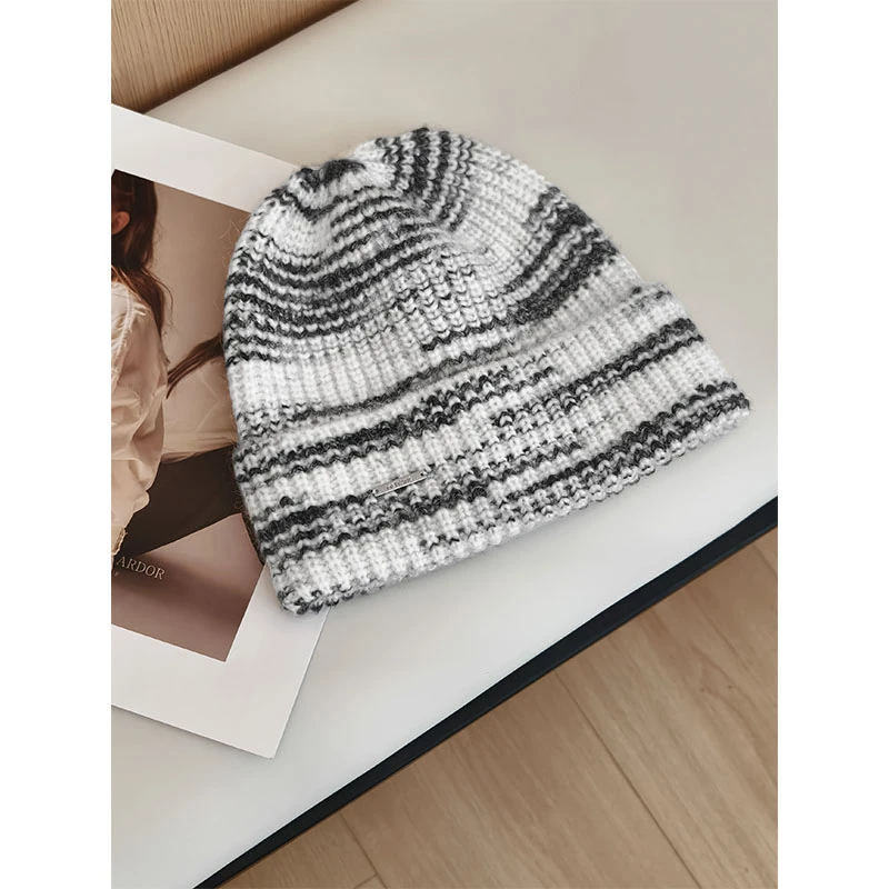 美洋MEIYANG 糯叽叽针织帽 羊毛混纺|渐变慵懒弹力堆堆氛围冷帽