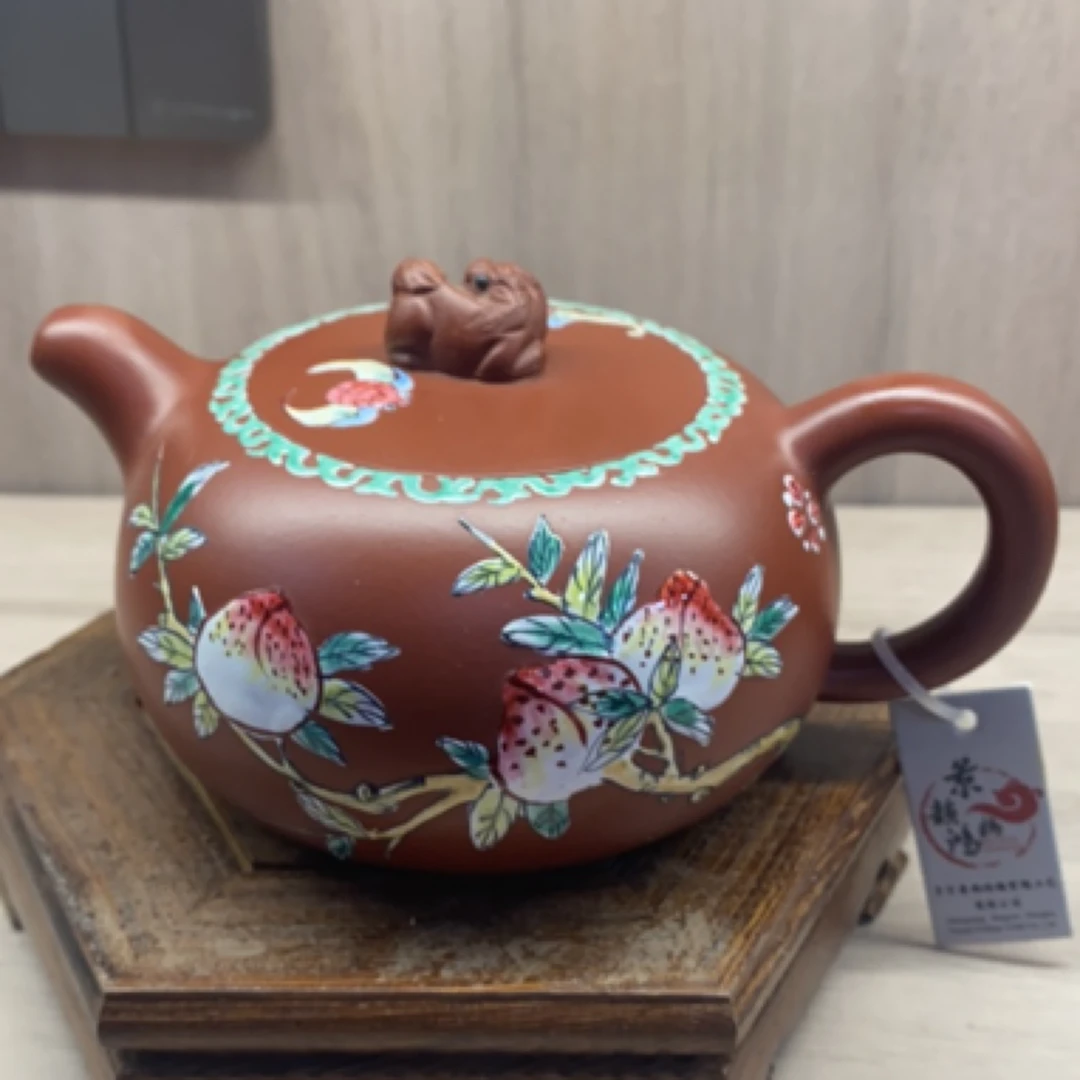 景韵鸿鹄彩绘貔貅壶