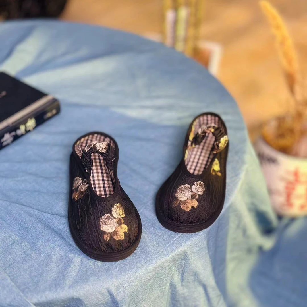 2025春上新【玫瑰】中国风时尚软底民族风低帮手工千层底布鞋