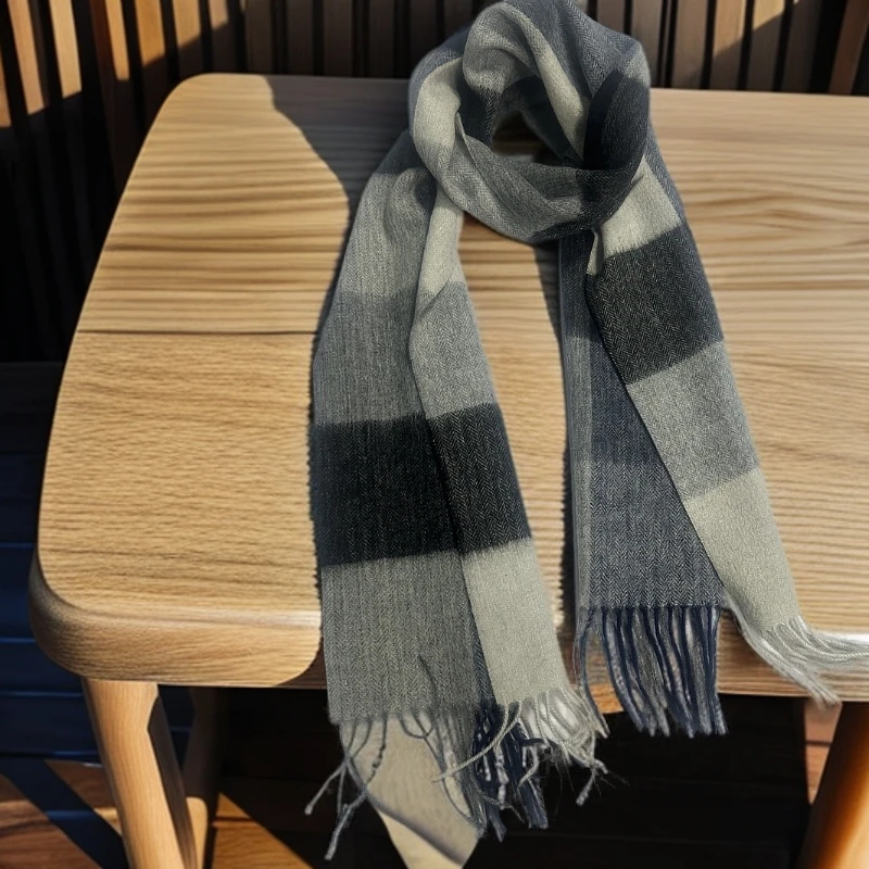 精选澳洲纯羊毛格纹围巾英伦经典男女通用