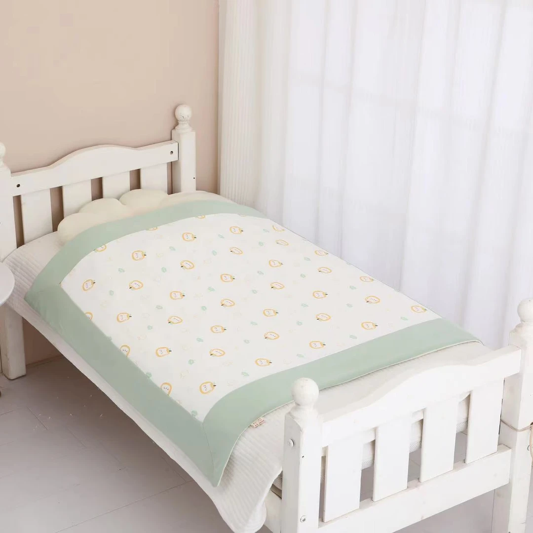 新生儿儿童双层小被子四季款双面纯棉透气夹棉棉质印花宝宝包被