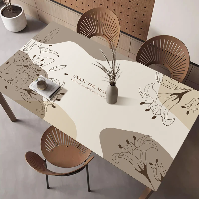高级简约餐桌垫防滑免洗防油防水2024新款防烫桌布高级感边柜桌垫