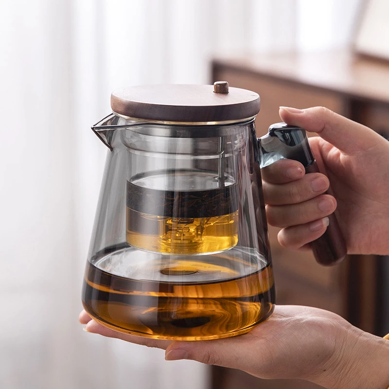 飘逸茶漏一体杯泡茶壶内胆侧把加厚茶水分离泡茶杯家用茶具器带盖