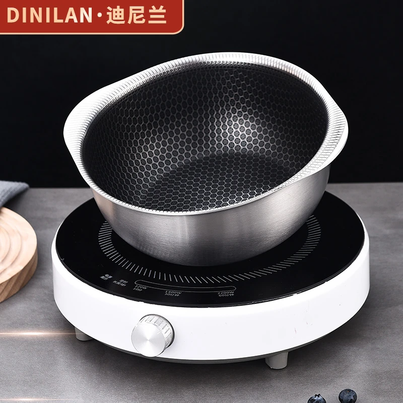 迪尼兰316不锈钢泡面碗双耳不粘锅煮粥煮奶煮泡面家用加厚辅食碗
