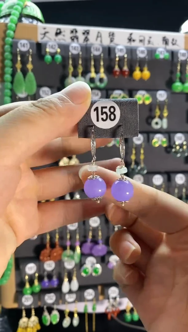 【闪购商品】翡翠耳饰银S925镶嵌158....