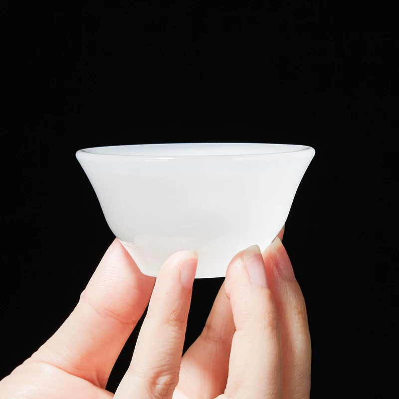琉璃茶杯斗笠杯简约创意家用办公室品茗杯喝茶杯子个人专用主人杯