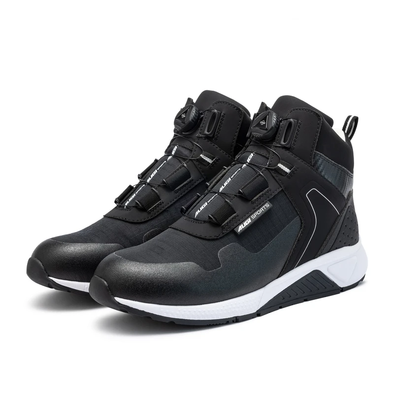AUGI摩托车骑行靴户外时尚透气休闲轻量高帮运动鞋防摔防撞机车靴