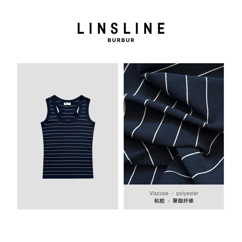 [清] 纸片人撞色复古条纹背心 BX00613