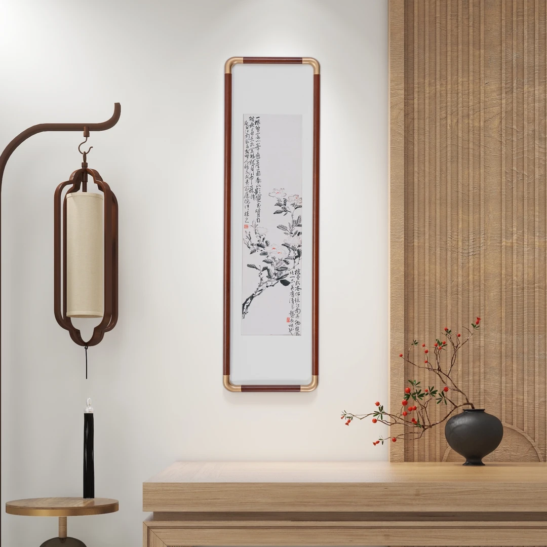 陈师曾《玉质自能无暑意》中式客厅书房茶室工艺品挂画 实木框