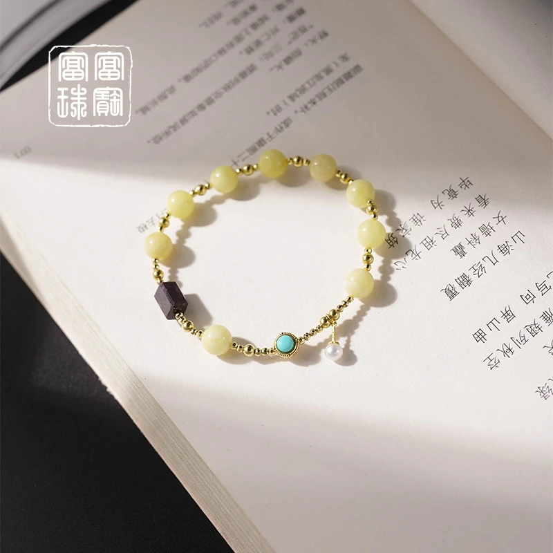 【浅沫】富富珠宝 蜜蜡18k金百搭手串（天然珠宝多样性发）