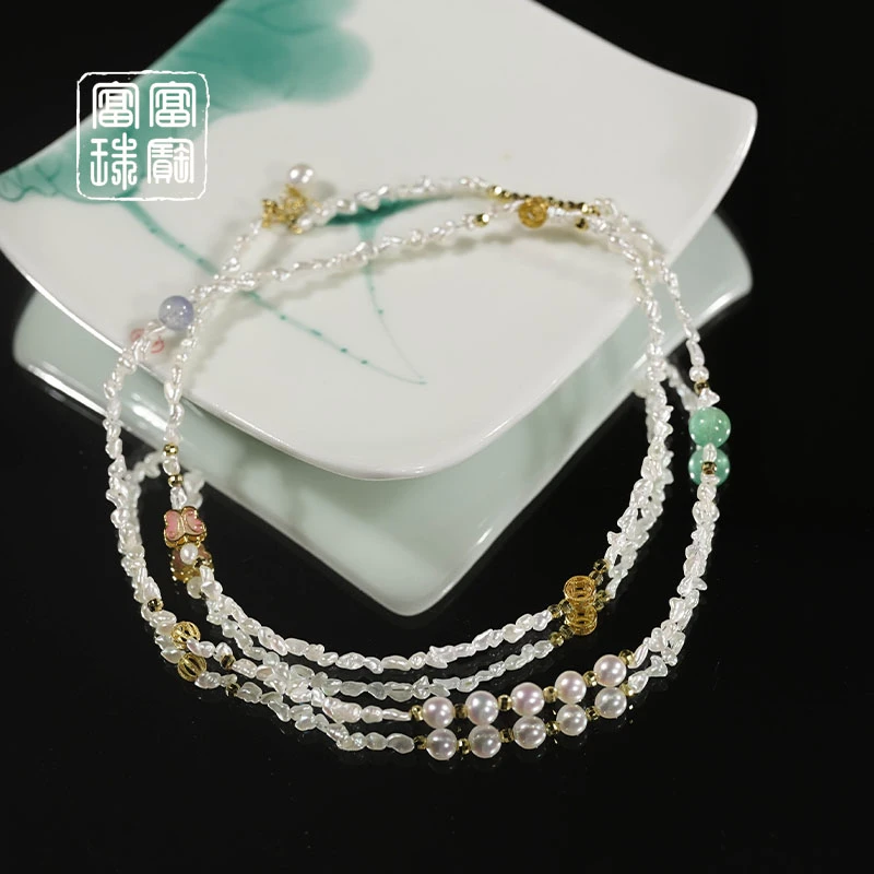 【海星】富富珠宝 海水珍珠18k金时尚项链（天然珠宝多样性发）