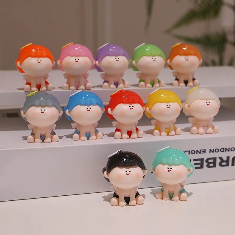 夜光天使萌粒树脂工艺品小摆件卡通桌面摆件潮玩装饰品