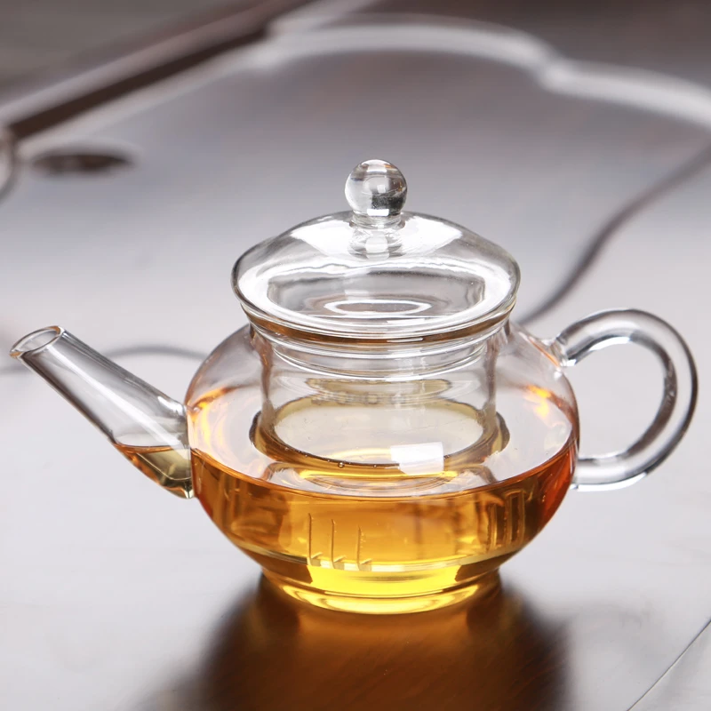 匠迷玻璃把手壶茶壶耐热泡茶壶家用加厚手工日式小容量容泡壶简约