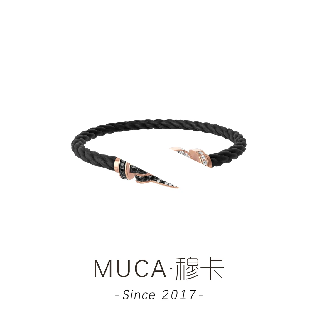 铜合金合成锆石手链 马蹄黑绳时尚百搭女手链X636