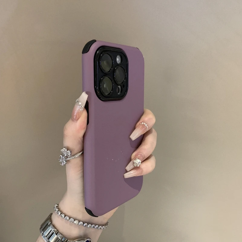 高级梦幻紫适用iPhone15/17手机壳苹果16promax全包14防摔情侣X硬