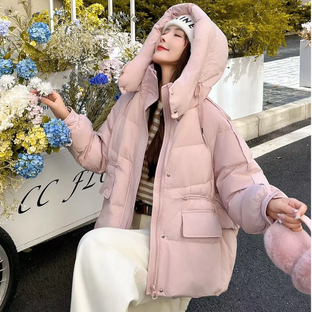 2024新款常规女装中长款网红显瘦长袖宽松型宽松羽绒服秋冬百搭01