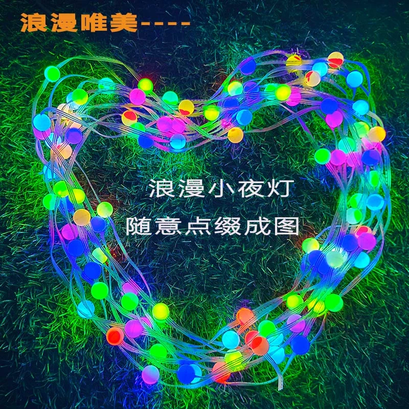 LED防水露营氛围灯串酒吧窗帘户外家用婚庆摆摊帐篷彩色智能USB灯