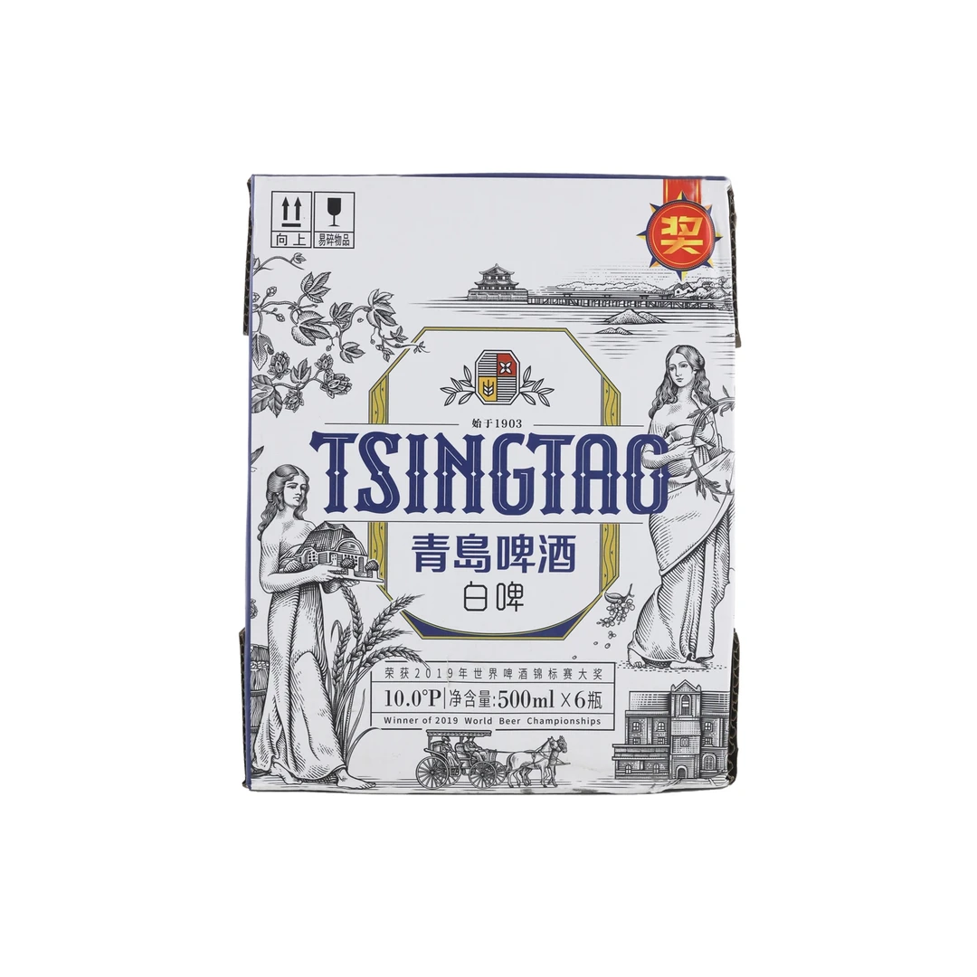 TSINGTAO/青岛啤酒白啤3000ml(500ml*6瓶)