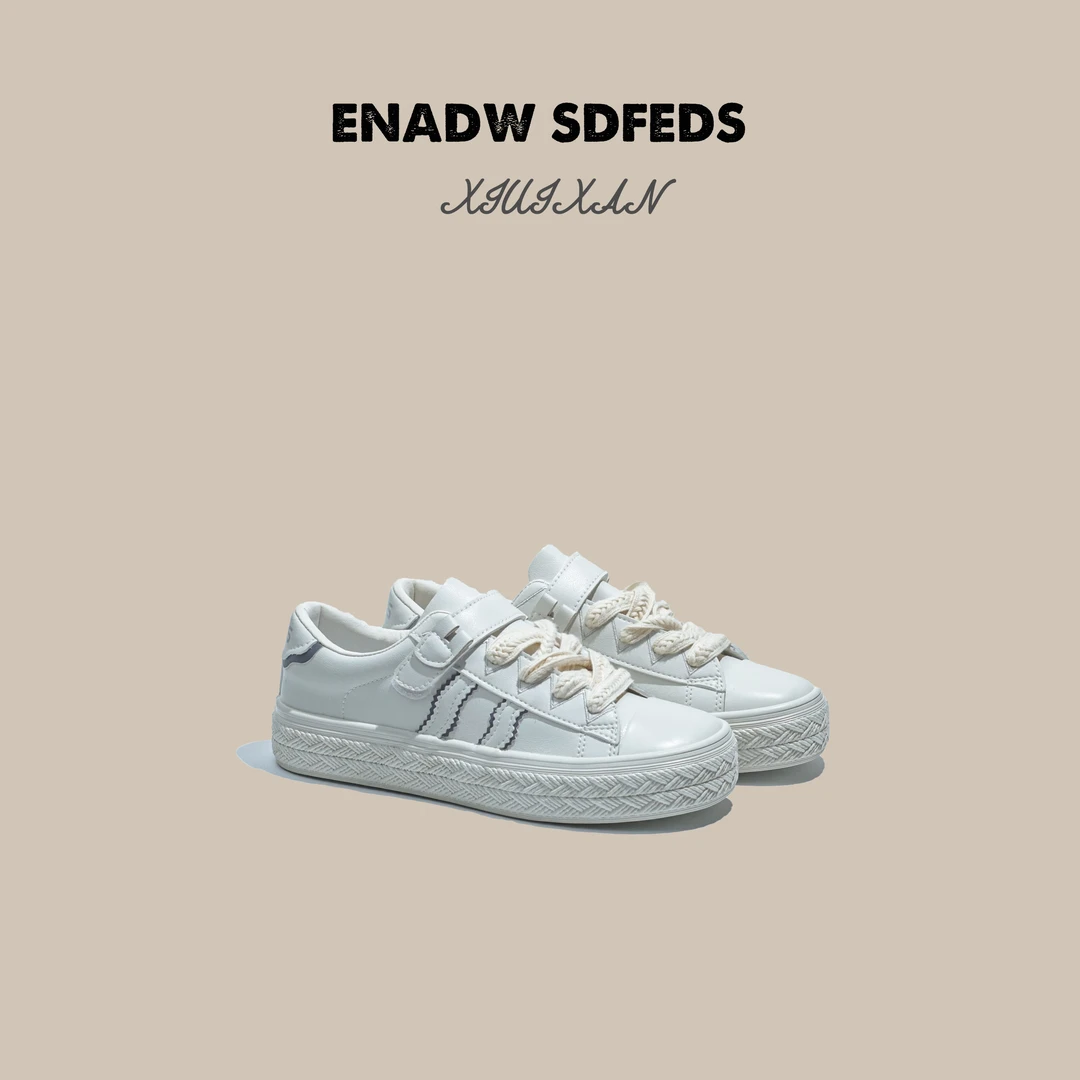 2024新款小白鞋女百搭小众设计感运动休闲板鞋子厚底鞋