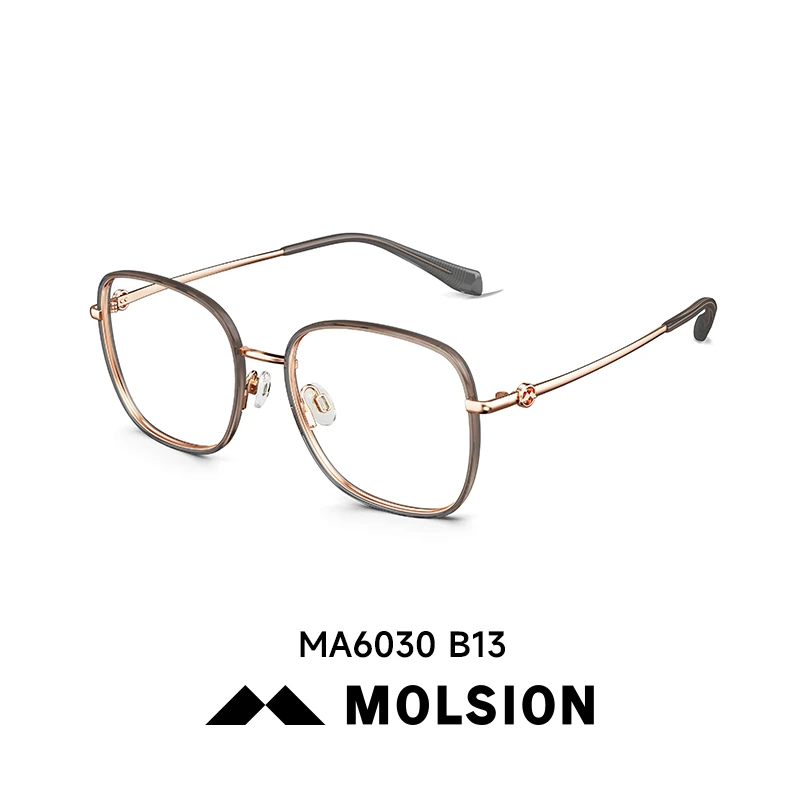 陌森猫眼框近视眼镜框可配度数女防蓝光镜片大框轻质钛架MA6030