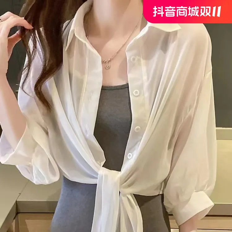 夏季防晒短外套女装2024年新薄款宽松显瘦配吊带裙子的小披肩上衣