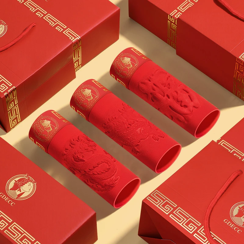 3件罐装短内裤本命年红色磁石科技温感运动四角裤男新年礼盒