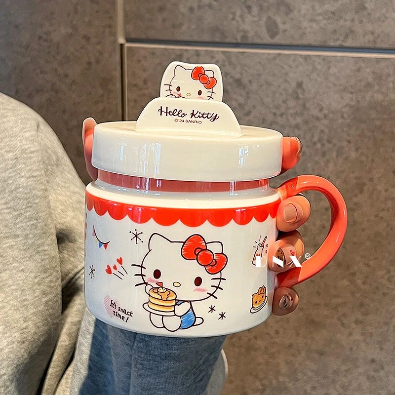 HelloKitty陶瓷马克杯带盖水杯子爆款2025新款女生高颜值生日礼物
