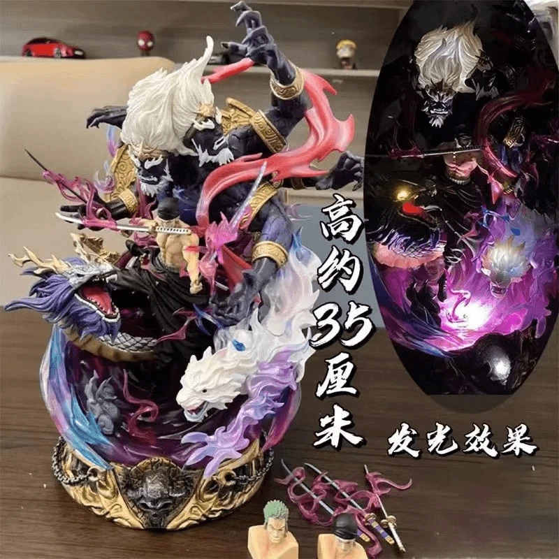 【海贼王】地狱之王索隆大号  发光阎魔罗罗诺亚模型雕像手办