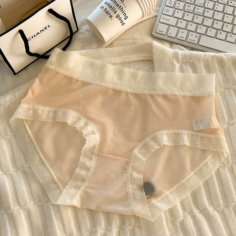 GOSO/香蜜闺秀半透夏季薄款内裤透气蕾丝无痕性感女士纯欲三角裤K