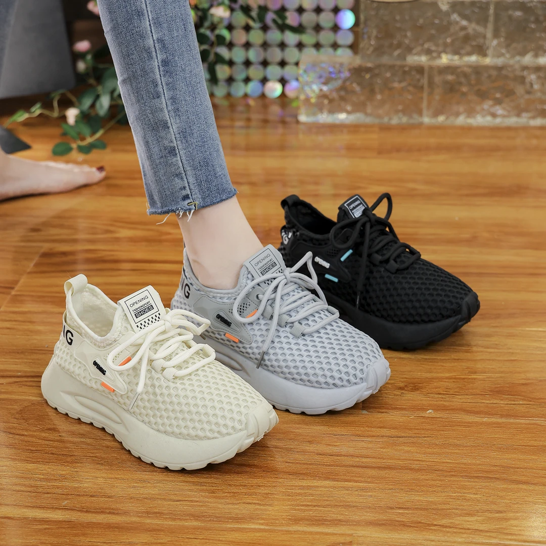 woodpecker/啄木鸟百搭网面阿甘透气休闲跑步女鞋时尚运动鞋轻便