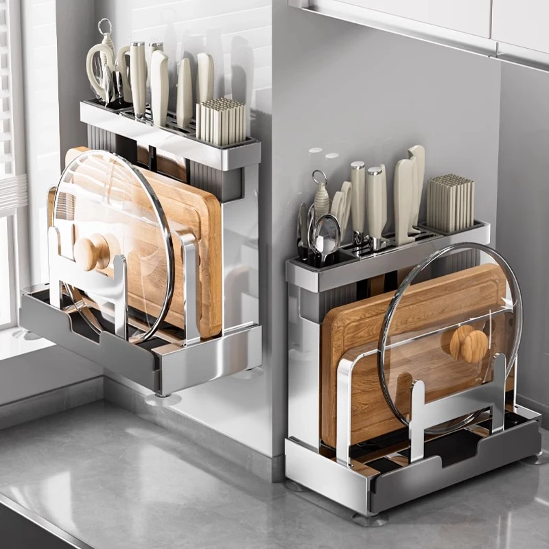 不锈钢到家置物架菜板筷子锅盖架一体家用厨房壁挂砧板刀具收纳架