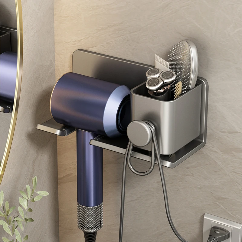 吹风机置物架免打孔卫生间壁挂式电吹风支架浴室风筒收纳架子挂架