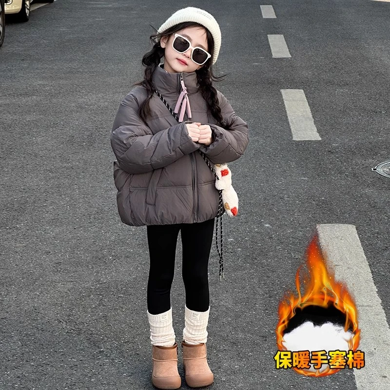 女童棉服冬装2025新款洋气儿童加厚羽绒棉衣女孩棉袄冬季韩版外套